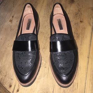 Halogen black leather loafer size 7